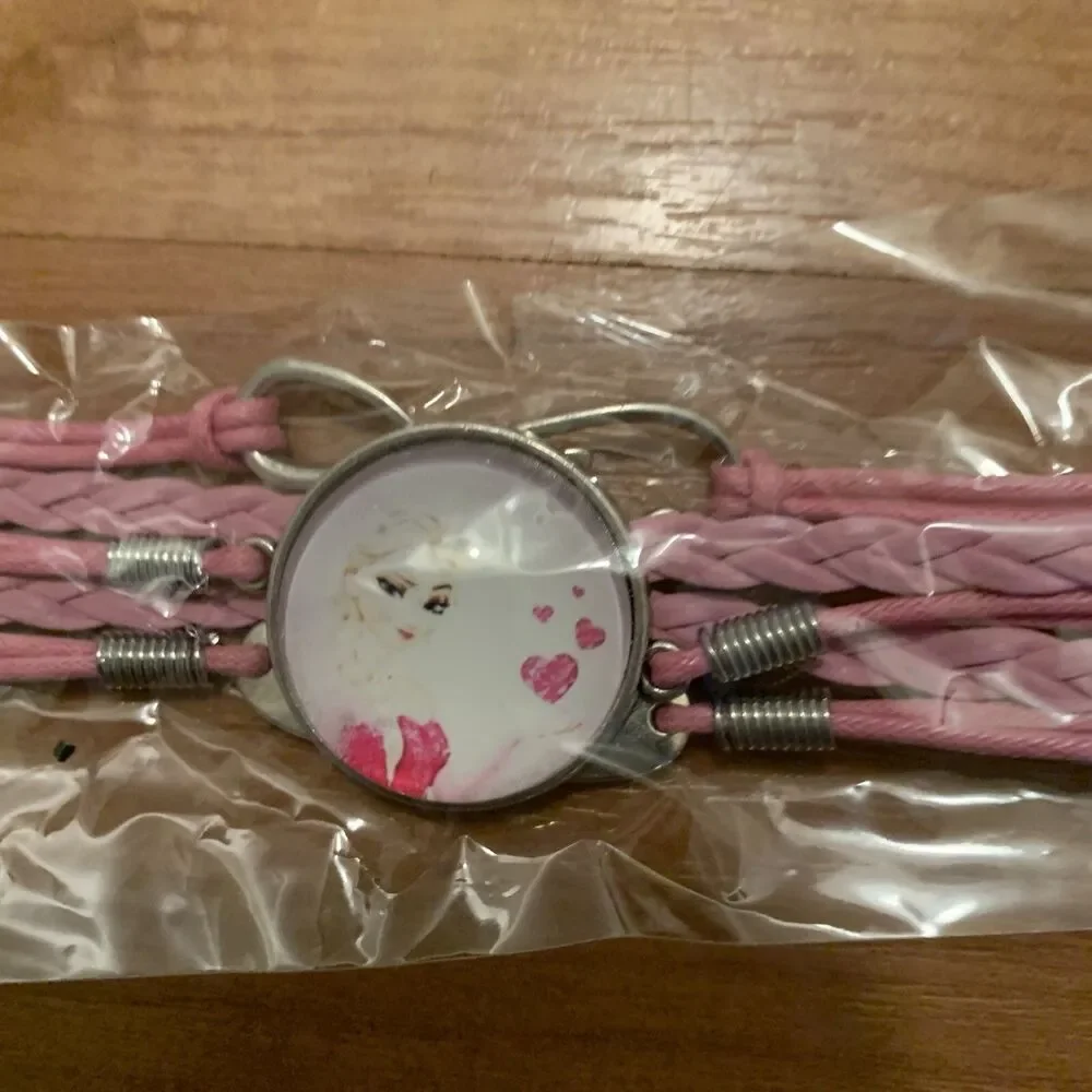 Girls Braided Bracelet Pink